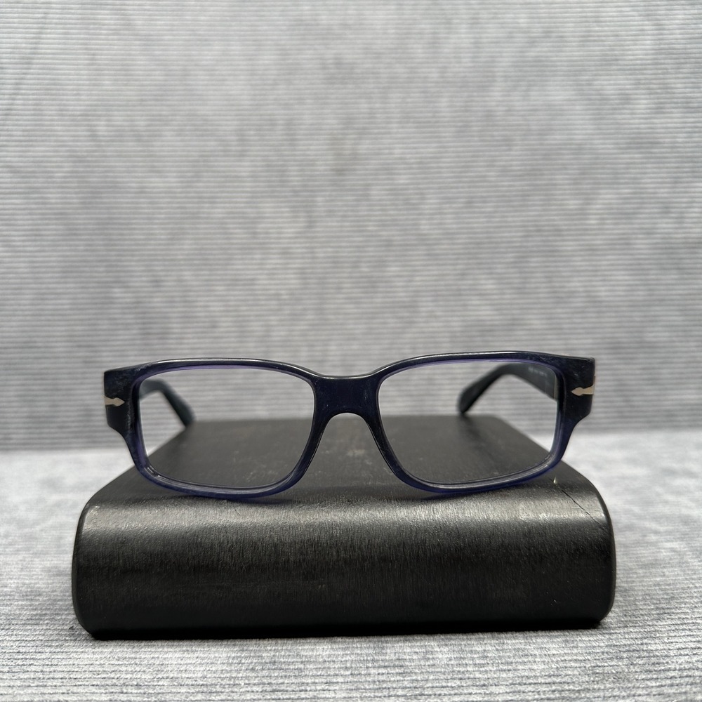 Persol 2832-S Navy Blue Marbled Rectangular Y2K Eyeglasses Made Italy 55-16-140